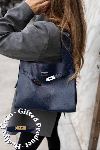 Tina İstanbul Τσάντα Shopper Τσάντα ώμου με αξεσουάρ ζώνης Ναυτικό μπλε