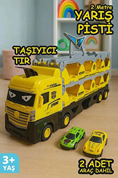 Tıfıl Toys 2 Metre Yarış Pistli Transformer 2 Metal Arabalı 24 Araç Dev Taşıy...