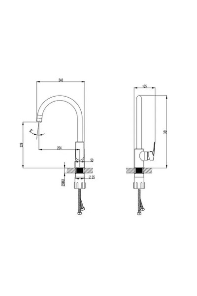 Turkuaz Cerastyle Ibiza Chrome Sink Faucet - Km 00105040000011