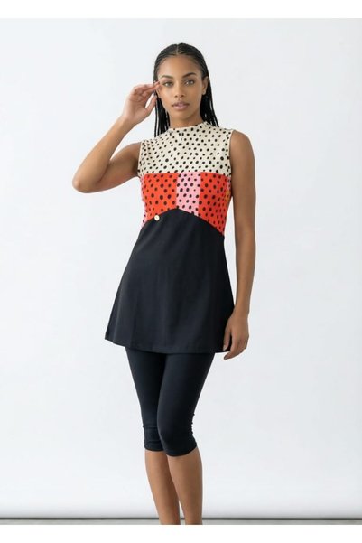 Mayovera Tights Swimsuit - Red Pink Polka Dot