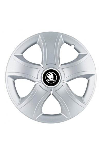 Autohelix MSA Set de 4 capace de jantă Bis Gri R16, pentru Skoda Negru Alb