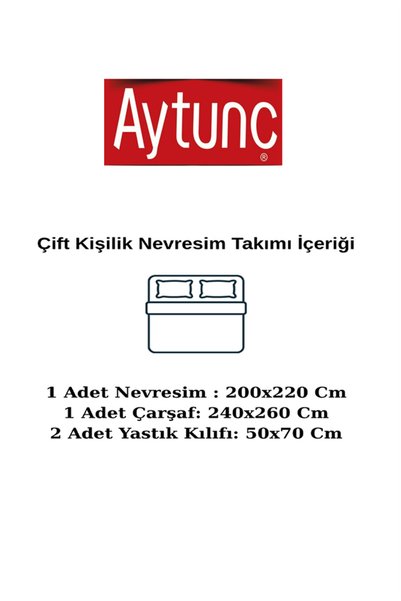 aytunç Aytunç Melis 100% Cotton Double Duvet Cover Set 200X220 cm