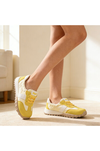 Tmall Pantofi sport pentru femei, material textil, D1378, galben