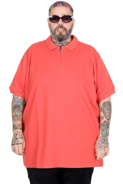 ModeXL Μπλουζάκι πόλο μεγάλου μεγέθους Mode XL με φερμουάρ 25550 MERCAN