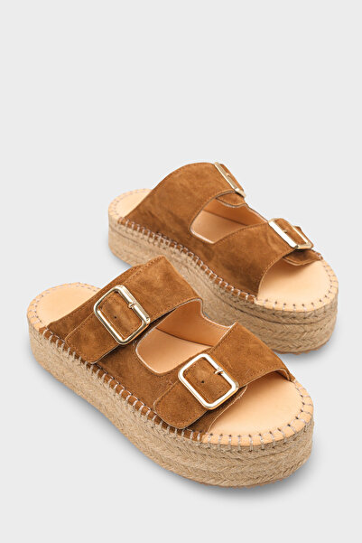 Capone Outfitters Γυναικείες παντόφλες Joellyn από γνήσιο δέρμα σουέντ με σόλ...