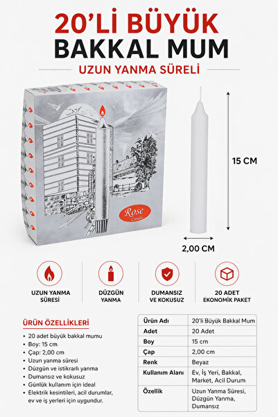 Gül Mum BÜYÜK BAKKAL MUM