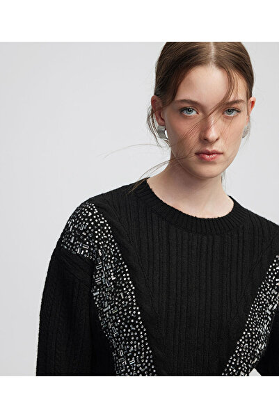 İpekyol Πλεκτά ρούχα Hotfix με τύπωμα με πλεξούδες μαλλιών