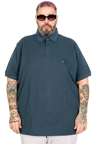 ModeXL Κλασικό μπλουζάκι πόλο με κέντημα Mode XL σε μεγάλο μέγεθος 20553 ΠΕΤΡ...