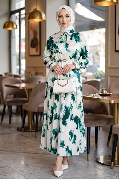 Bestenur Σατέν Σετ Δύο Τεμαχίων με Πλισέ Φούστα 1693