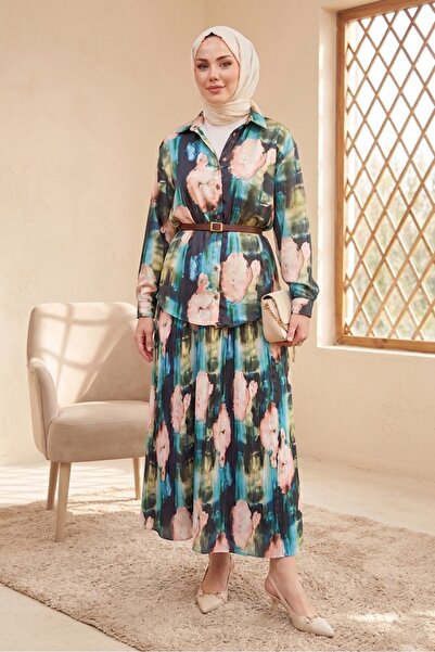 Bestenur Σατέν Σετ Δύο Τεμαχίων με Πλισέ Φούστα 1693