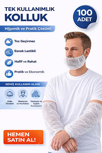 GenelTedarik Kolluk bonesi Standart Tek Kullanımlık 1 Paket 100 Adet Lastikli...
