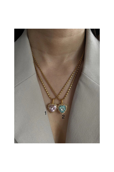 h&b design jewel Çelik Zincirli Kalp Kolye