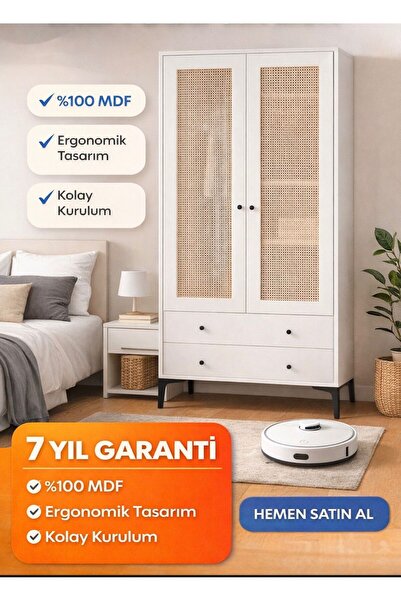 VENATTO Trio 2 Kapılı Dolap (%100MDF)