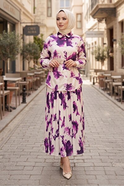 Bestenur Σατέν Σετ Δύο Τεμαχίων με Πλισέ Φούστα 1693