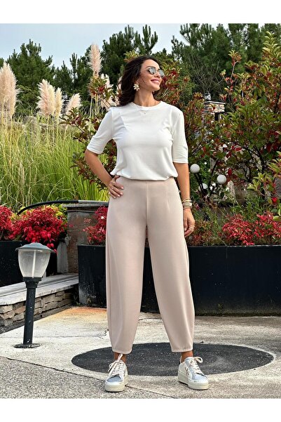 Atelier Derin Πέτρινο παντελόνι Lycra Balloon