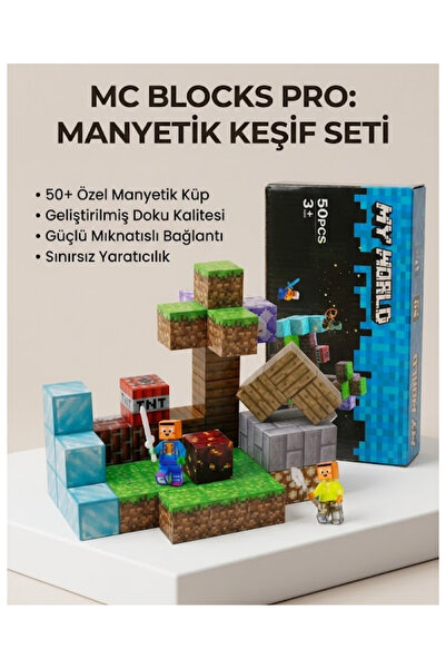 LRS STORE Manyetik Yapı Blokları 50 Parça – Çocuklar Için Eğitici Oyuncak Set...