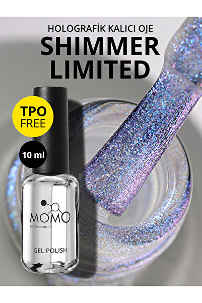 MOMO professional Shimmer Limited Holografik Kalıcı Oje SL05, Rakı Beyazı Mav...