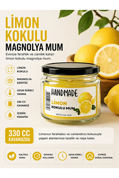 Gül Mum MAGNOLYA MUM LİMON KOKULU