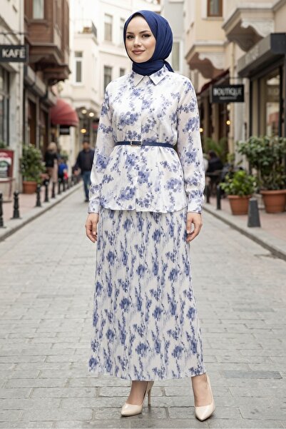 Bestenur Σατέν Σετ Δύο Τεμαχίων με Πλισέ Φούστα 1693