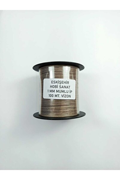Eskişehir hobi sanat Κερωμένο νήμα χρώματος βιζόν 1,0 χιλ. 100 μέτρα, δερμάτι...