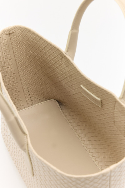 LUTVELIZADE Τσάντα 2620 - Πλεκτό Με υφή εφέ δέρματος Μπεζ Πλεκτό Γυναικείο Τσ...