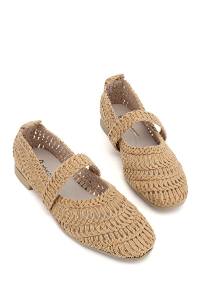 GÖNDERİ(R) Γυναικείο πλεκτό βιζόν Mary Jane Μπαλαρίνα