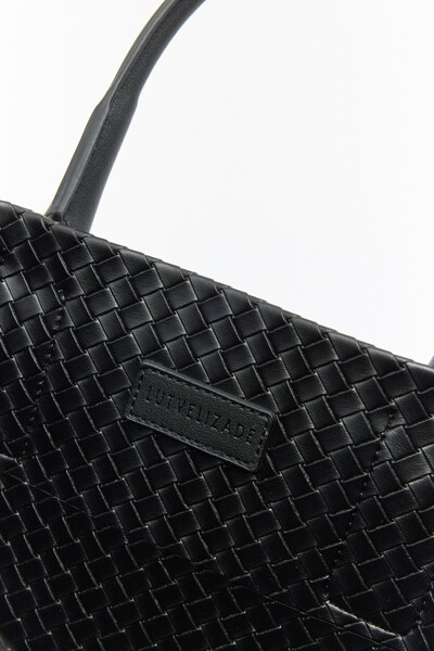 LUTVELIZADE Τσάντα 2620 - Πλεκτό Με υφή εφέ δέρματος Μαύρο Πλεκτό Γυναικείο Τ...