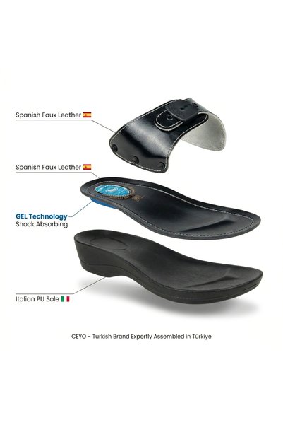 Ceyo MINNELI-2 Women’s Orthopedic Turkish Sandal-Dubai Chappal- Soft Gel Technology Heel Everyday Comfort