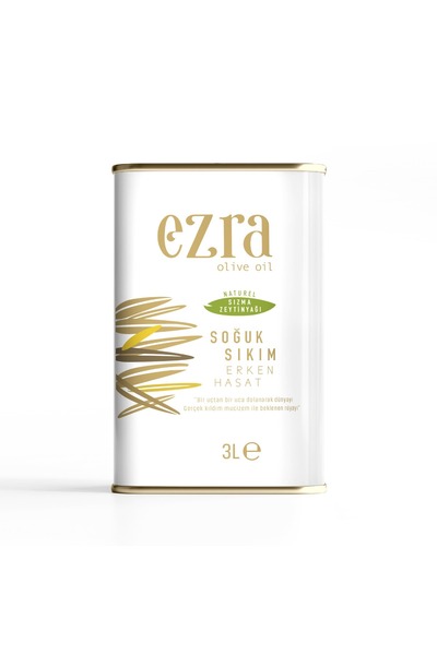 Ezra Olive Oil Naturel Sızma Soğuk Sıkım, Erken Hasat 3 Litre Zeytinyağı 2024...
