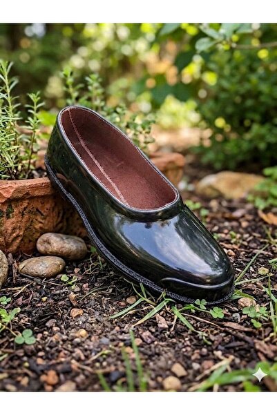 casso Unisex Siyah Plastik Astarlı Bağ Bahçe İş Ayakkabısı Mest Lastik Ayakkabı