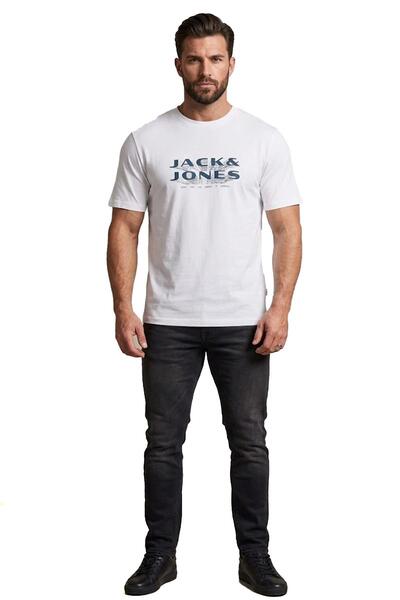 Jack & Jones Jcofusıon Jj Branding Tee Ss Crew Neck Λευκό Ανδρικό T-Shirt 122...