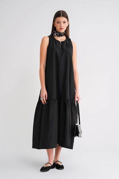 Hiccup Mixray maxi dress with collar and Ruffled details