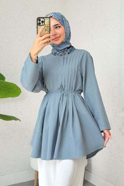 Salih Çelebi Τονίκ με λεπτομέρεια με ντεμπούτο 2380 - ΚΑΛΛΙΚΛΑΣΜΑΤΙΚΟ ΜΠΛΕ