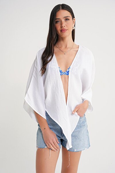 Hiccup Mixray Textured V-Neck Bolero Blouse