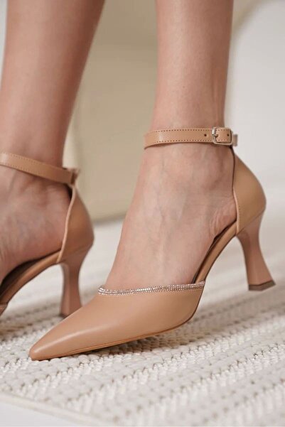 Generic Brand Stone Women's Nude Heeled Shoes Tr12Ms02D