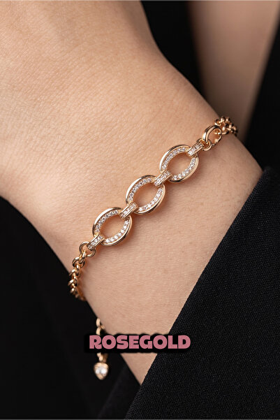 MODA Xuping 18K Üç Taşlı Yuvarlak Kadın Bileklik 16+4 cm I Kararmaz Kadın Bil...