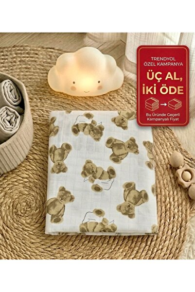 Sahra İpek Organic Cotton Muslin Baby Blanket & Multi-Purpose Muslin Cover