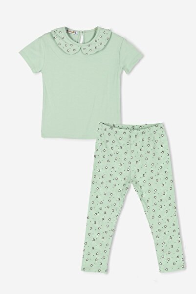 ALG Girls' Two-Piece Set - Soft Stretchy Fabric with Mini Hearts (One Size, R...