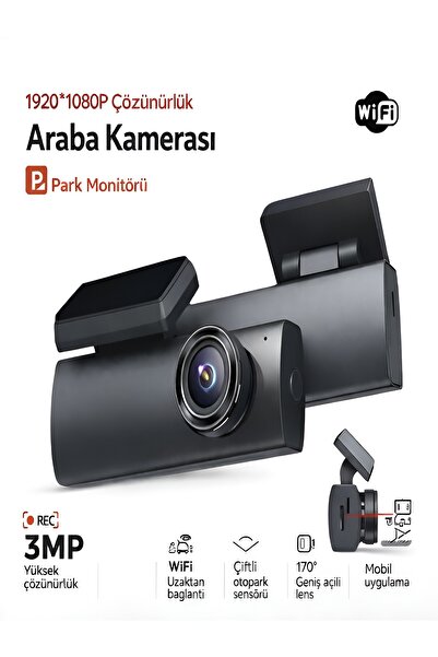 DEANB 1080P Wi-Fi Mini Araç Kamerası | 170° Geniş Açı, Gece Görüş, Döngüsel D...
