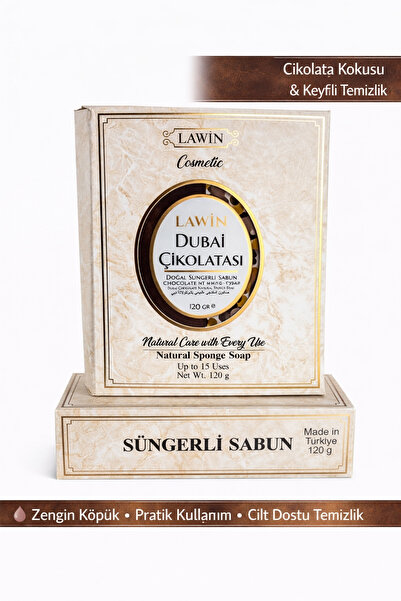 LAWİN Dubai Chocolate Scented Natural Sponge Soap – Bath Sponge, Exfoliating ...