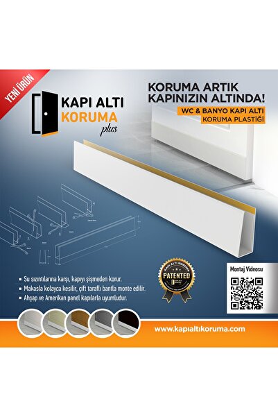 Genel Markalar Banyo & Tuvalet Kapı Altı Su Koruyucu – Ahşap Kapılar İçin – U...