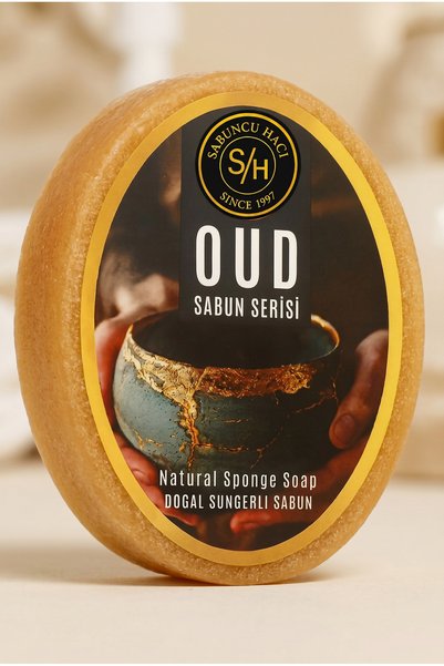 Sabuncu Hacı Anatilum Oudlu Sponge (Helps Repair Batik and Strawberry Legs) Natural Sponge Soap 130-140 g