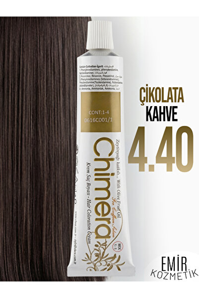 CHİMERA Yarı Bitkisel Saç Boyası No 4.40 - Çikolata Kahve 60ml + Pierra Oksid...