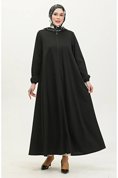 sefamerve Black Double Mevlana Zippered Ferace - 2029-01