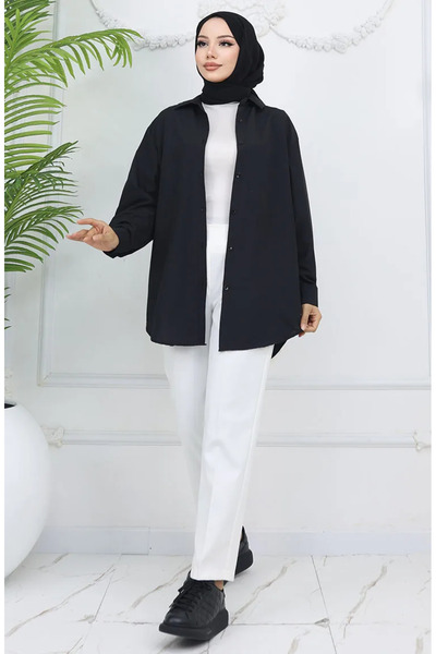 sefamerve Παντελόνι καρότο με ελαστική μέση 4002-06 εκρού