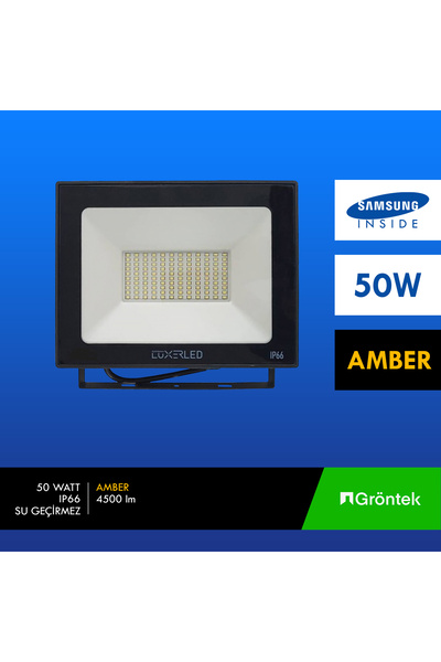 LUXER 50 WATT AMBER RENGİ IŞIK SAMSUNG ÇİPLİ IP66 LED PROJEKTÖR
