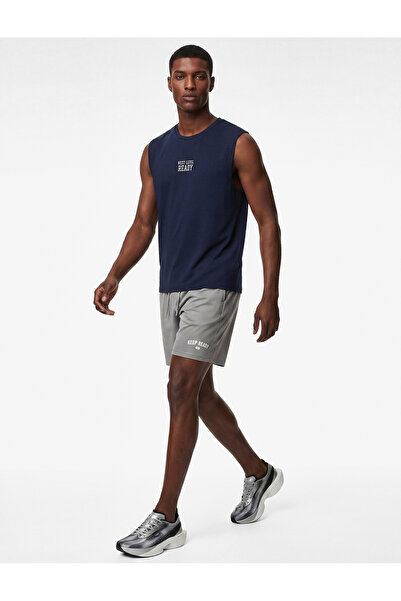 Koton Αθλητικό φανελάκι με ίσια γραμμή, χωρίς μανίκια, με στάμπα και λαιμόκοψ...