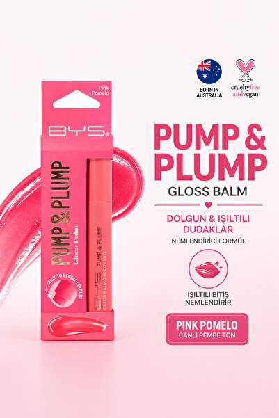 BYS Australia BYS Pump & Plump Gloss Balm Pink Pomelo (Pembe) – Parlak ve Nem...