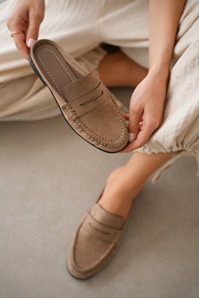 selin shoes Γυναικείες παντόφλες Vossa Flat Sole Classic - MINK SUEDE