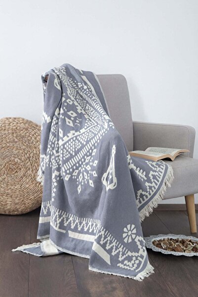 Çulha DANTE ΣΚΟΥΡΟ ΓΚΡΙ, 100% ΒΑΜΒΑΚΙ 130x170 εκ. ΚΟΥΒΕΡΤΑ ΤΗΛΕΟΡΑΣΗΣ